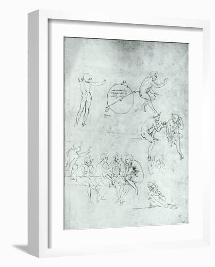 Study of Figures for "The Adoration of the Magi"-Leonardo da Vinci-Framed Giclee Print
