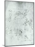 Study of Figures for "The Adoration of the Magi"-Leonardo da Vinci-Mounted Giclee Print