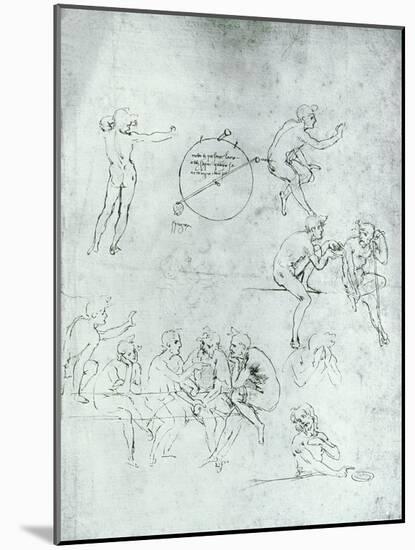 Study of Figures for "The Adoration of the Magi"-Leonardo da Vinci-Mounted Giclee Print