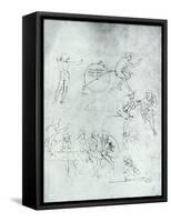 Study of Figures for "The Adoration of the Magi"-Leonardo da Vinci-Framed Stretched Canvas