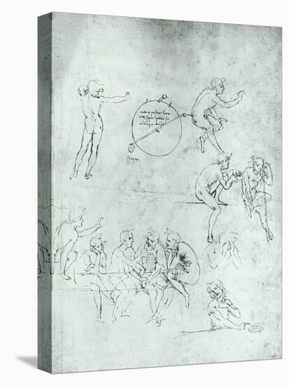 Study of Figures for "The Adoration of the Magi"-Leonardo da Vinci-Stretched Canvas