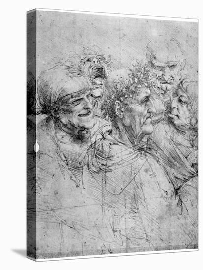 Study of Five Grotesque Heads, C1494-Leonardo da Vinci-Stretched Canvas