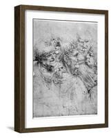 Study of Five Grotesque Heads, C1494-Leonardo da Vinci-Framed Giclee Print