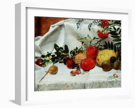 Study of Flowers and Fruit, 1860-William Bell Scott-Framed Giclee Print