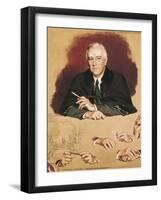 Study of Franklin Delano Roosevelt for the Painting "Big Three at Yalta"-Douglas Chandor-Framed Art Print