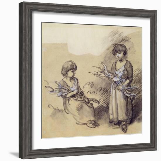 Study of Girls Carrying Faggots-Thomas Gainsborough-Framed Giclee Print