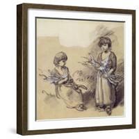 Study of Girls Carrying Faggots-Thomas Gainsborough-Framed Giclee Print