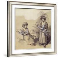 Study of Girls Carrying Faggots-Thomas Gainsborough-Framed Giclee Print