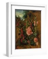 Study of Hollyhocks, C.1826 (Oil on Board)-John Constable-Framed Premium Giclee Print