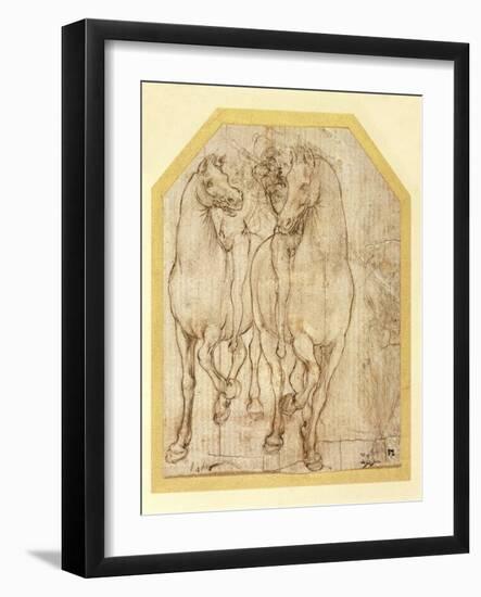 Study of Horses and Riders, C.1480-Leonardo da Vinci-Framed Giclee Print