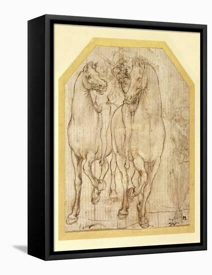 Study of Horses and Riders, C.1480-Leonardo da Vinci-Framed Stretched Canvas