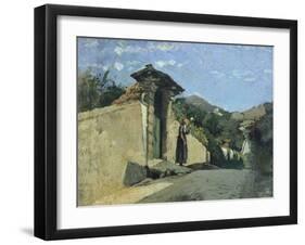 Study of Landscape, About 1860-Cristiano Banti-Framed Giclee Print