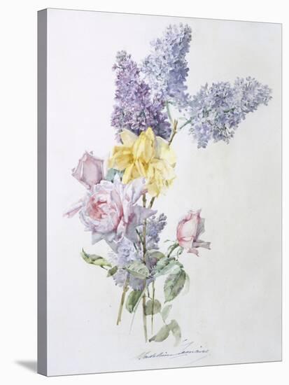 Study of Lilac and Roses-Madeleine Lemaire-Stretched Canvas