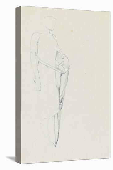 Study of Male with a Shield (Recto) and Female Torso-Edward Burne-Jones-Stretched Canvas