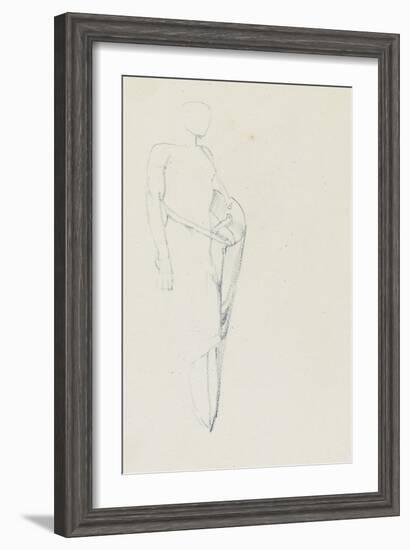 Study of Male with a Shield (Recto) and Female Torso-Edward Burne-Jones-Framed Giclee Print