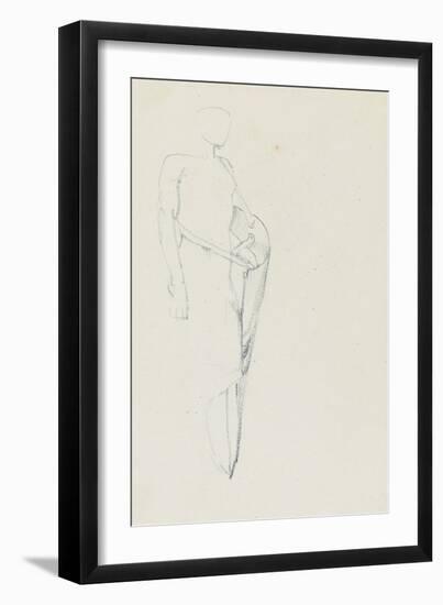 Study of Male with a Shield (Recto) and Female Torso-Edward Burne-Jones-Framed Giclee Print