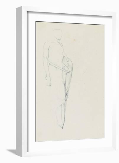 Study of Male with a Shield (Recto) and Female Torso-Edward Burne-Jones-Framed Giclee Print