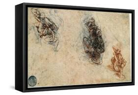 Study of Men Fighting, 1503-4-Leonardo da Vinci-Framed Stretched Canvas