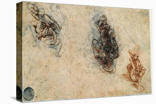 Study of Men Fighting, 1503-4-Leonardo da Vinci-Stretched Canvas