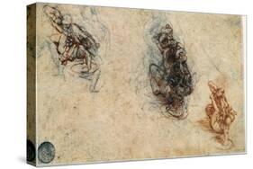 Study of Men Fighting, 1503-4-Leonardo da Vinci-Stretched Canvas