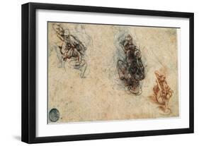 Study of Men Fighting, 1503-4-Leonardo da Vinci-Framed Giclee Print