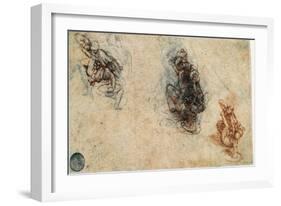 Study of Men Fighting, 1503-4-Leonardo da Vinci-Framed Giclee Print