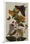 Study of Mirabilis and Origanum Dictamnus with Swallowtail and Ringlet Butterflies-Thomas Robins Jr-Framed Giclee Print