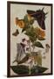 Study of Mirabilis and Origanum Dictamnus with Swallowtail and Ringlet Butterflies-Thomas Robins Jr-Framed Giclee Print