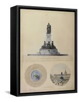 Study of Monument for La Fayette-null-Framed Stretched Canvas