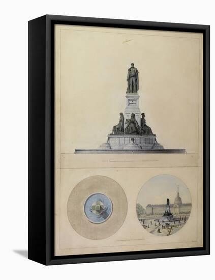 Study of Monument for La Fayette-null-Framed Stretched Canvas