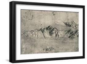 'Study of Mountain Ranges', c1480 (1945)-Leonardo Da Vinci-Framed Giclee Print