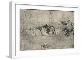 'Study of Mountain Ranges', c1480 (1945)-Leonardo Da Vinci-Framed Giclee Print