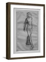 Study of naked dancer, study for Little dancer of fourteen years-Edgar Degas-Framed Giclee Print