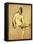 Study of Naked Warrior Seated with Helmet on His Head-Francesco Hayez-Framed Stretched Canvas