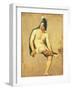 Study of Naked Warrior Seated with Helmet on His Head-Francesco Hayez-Framed Giclee Print