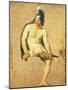 Study of Naked Warrior Seated with Helmet on His Head-Francesco Hayez-Mounted Giclee Print