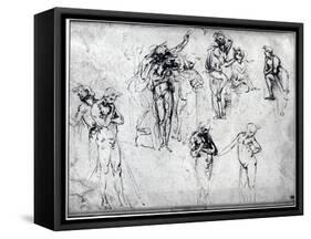 Study of Nude Men-Leonardo da Vinci-Framed Stretched Canvas