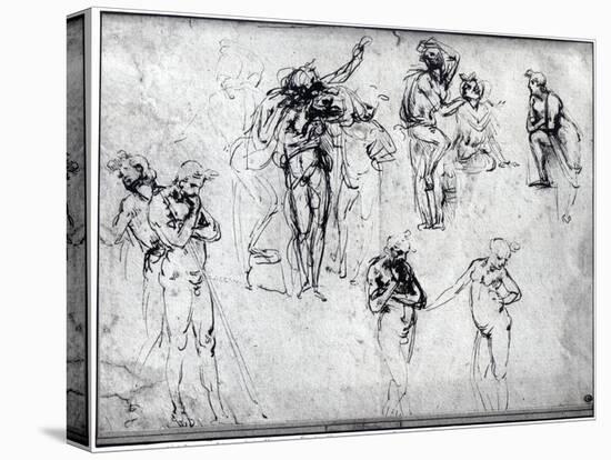 Study of Nude Men-Leonardo da Vinci-Stretched Canvas