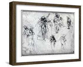 Study of Nude Men-Leonardo da Vinci-Framed Giclee Print