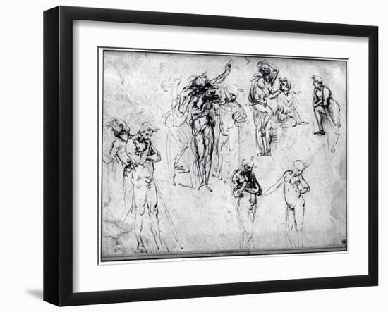 Study of Nude Men-Leonardo da Vinci-Framed Giclee Print