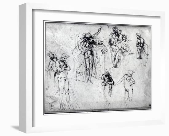 Study of Nude Men-Leonardo da Vinci-Framed Giclee Print