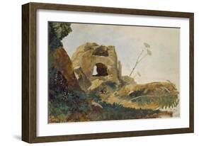 Study of Rocks and Foliage, Agrigento (Girgenti), Sicily, 1847-Edward Lear-Framed Premium Giclee Print