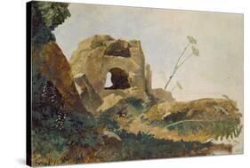 Study of Rocks and Foliage, Agrigento (Girgenti), Sicily, 1847-Edward Lear-Stretched Canvas