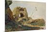 Study of Rocks and Foliage, Agrigento (Girgenti), Sicily, 1847-Edward Lear-Mounted Giclee Print