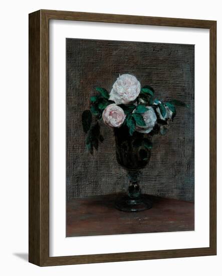 Study of Roses, 1872-Ignace Henri Jean Fantin-Latour-Framed Giclee Print