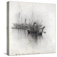 Study of Shipping, 1876-John Ruskin-Stretched Canvas