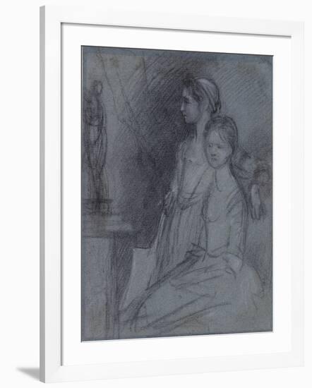 Study of the Artist's Daughters, C.1763-Thomas Gainsborough-Framed Giclee Print