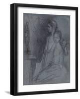 Study of the Artist's Daughters, C.1763-Thomas Gainsborough-Framed Giclee Print