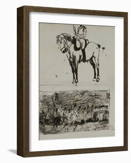 Study of the Battle of Waterloo-Lady Butler-Framed Giclee Print