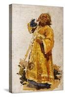 Study of the Deacon for the Painting 'The Religious Procession in the Province of Kursk' (1880-3)-Ilya Efimovich Repin-Stretched Canvas